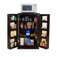 Cargar imagen en el visor de la galería, Alacena Rubi. Multifuncional. Práctica alacena de madera con puertas tipo despensero y una gran capacidad de almacenamiento. El complemento ideal para tu cocina. Muebles de madera para cocina.