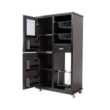 Cargar imagen en el visor de la galería, Alacena Yunuén. Multifuncional. Práctica y con gran capacidad de almacenaje. Guarda tu despensa, anota tus compras de super, coloca la fruta y sirve el agua, todo en un mismo lugar. Alacena de madera para cocina. Fruteros y portagarrafón.